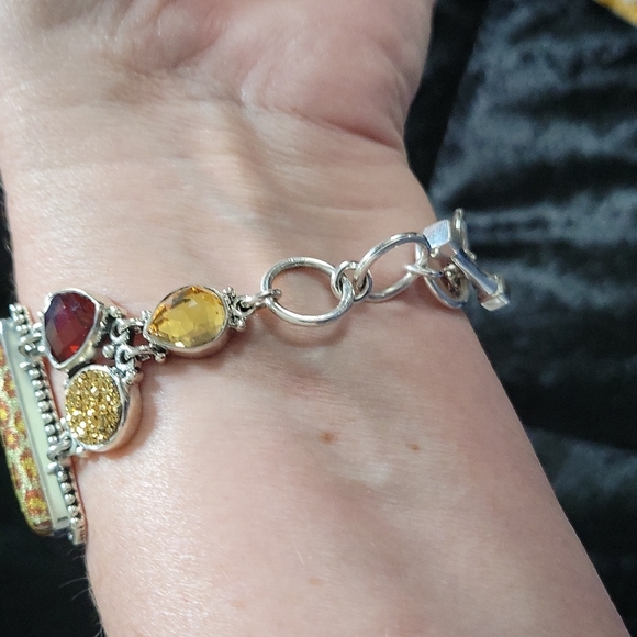 Sajen leopard/cheetah print druzy 925 sterling silver and gemstones. - Picture 6 of 6